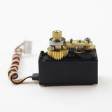 RC metal steering servo with brass gears, metal shaft, and wire lead connector