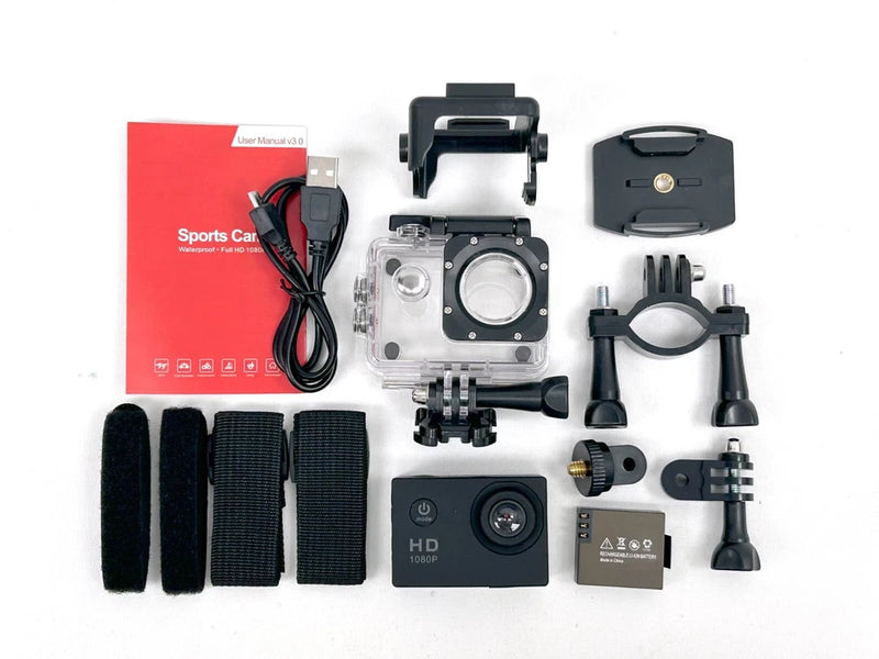 LOT of 2 Sports Cam 1080P Full HD 2" Screen Waterproof 30M Action Camera