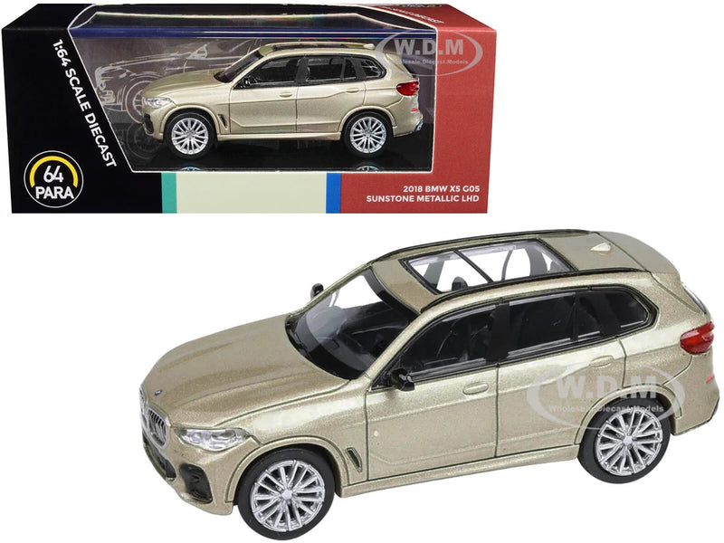 2018 BMW X5 G05 W/SUNROOF SUNSTONE GOLD 1/64 DIECAST MODEL CAR PARAGON PA-55187