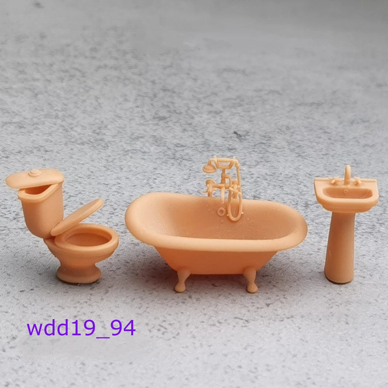 1/64 1/43 1/87 Toilet bathtub bathroom Scene Miniatures Figures Doll Model Props