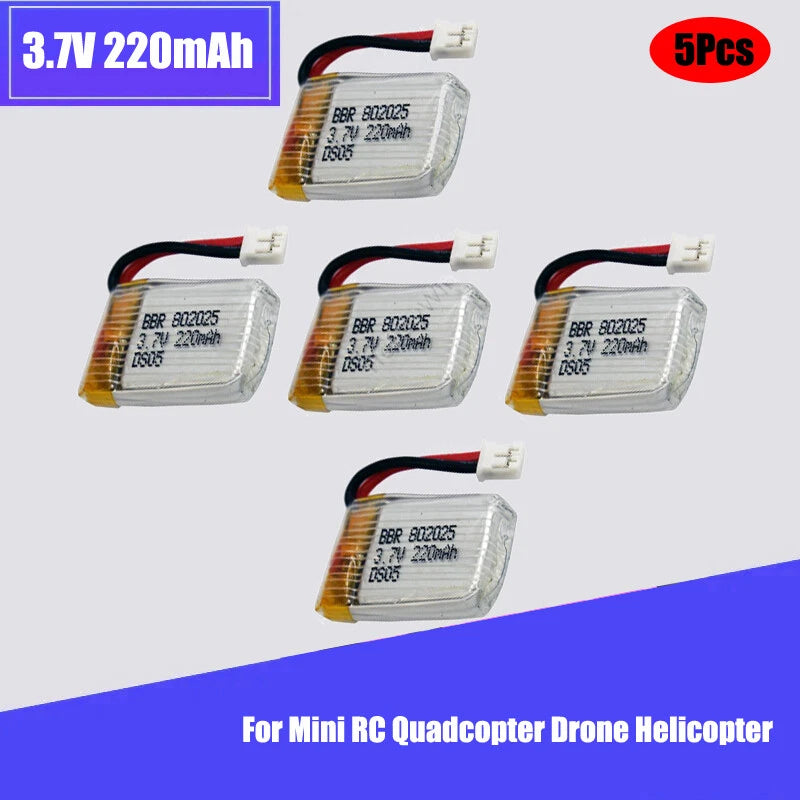 3.7V 220mAh 20C LiPO Battery PH2.0 plug for Mini RC Quadcopter Drone Helicopter Battery