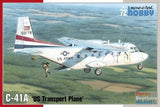 1:72 C-41A transport plane model kit, US Army aircraft on box art, white and gray
