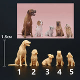 5pcs 1/87 Cute Dog Animal Scene Miniatures Figures Doll For Cars Vehicles Toy