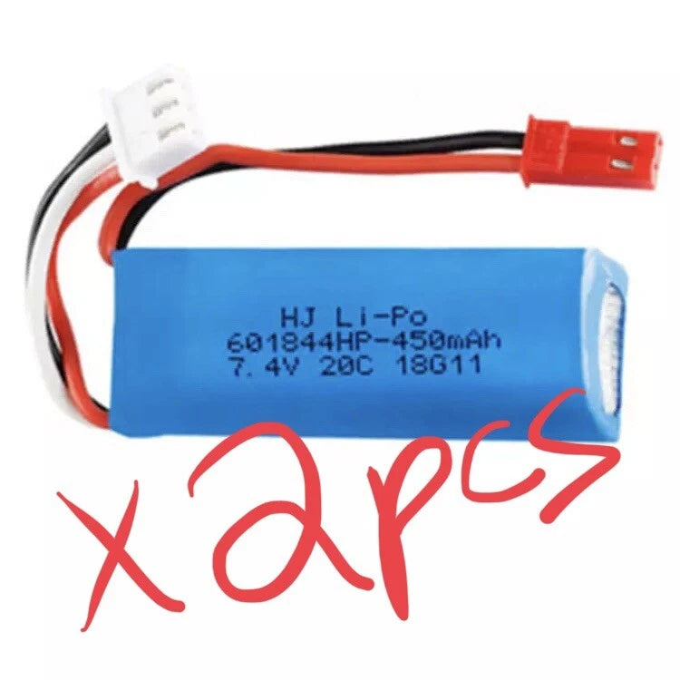 1/28 7.4v 2s LiPo 450mah 20C Battery WLtoys K969 K979 K989 K999 P929 P939
