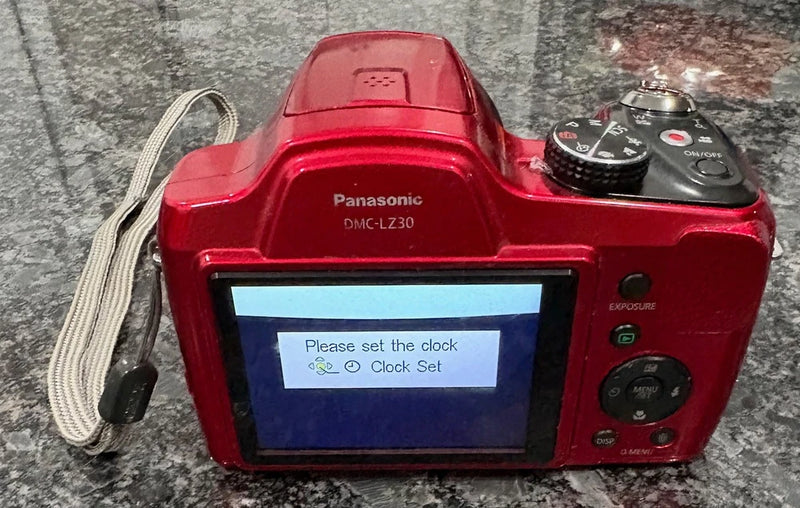 Panasonic Lumix Camera DMC-LZ30 - Red - Powers On, Screen Issue - Parts Only