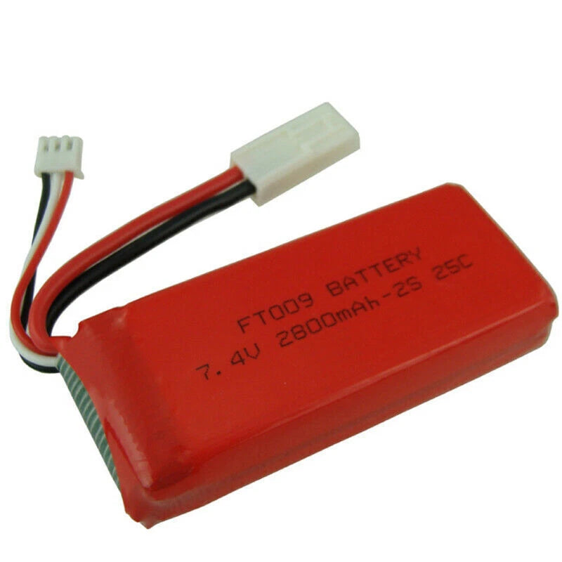 1Pcs  7.4V 2800mAh 25C Battery EL Plug For Flywheel FT009 RingQi 955 948 RC Boat