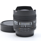 Nikon fisheye camera lens, black 16mm f/2.8D with engraved aperture scale
