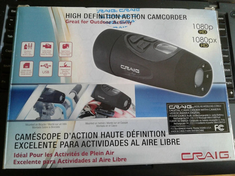 Craig Electronics 1080P High Definition HD Action Camcorder biking sports hiking
