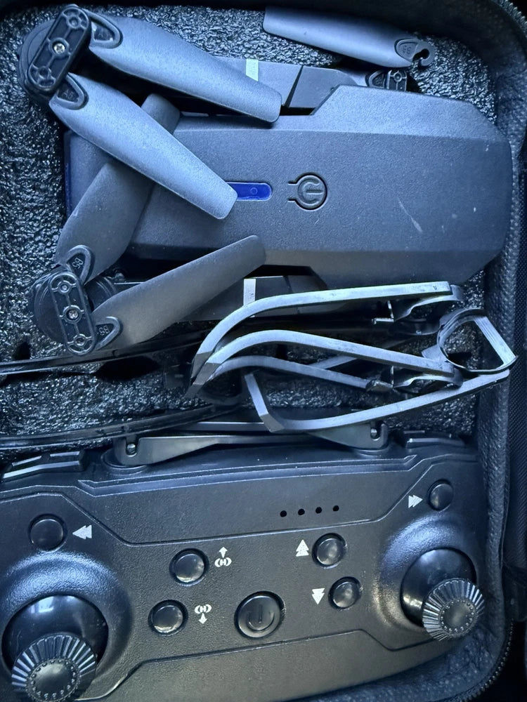 RC FPV Pro drone controller with joysticks in padded case