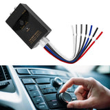 Car audio high-to-low converter with RCA line outputs and speaker wire leads