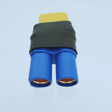 No-wire EC8 to XT90 adapter, blue female connectors with gold contacts