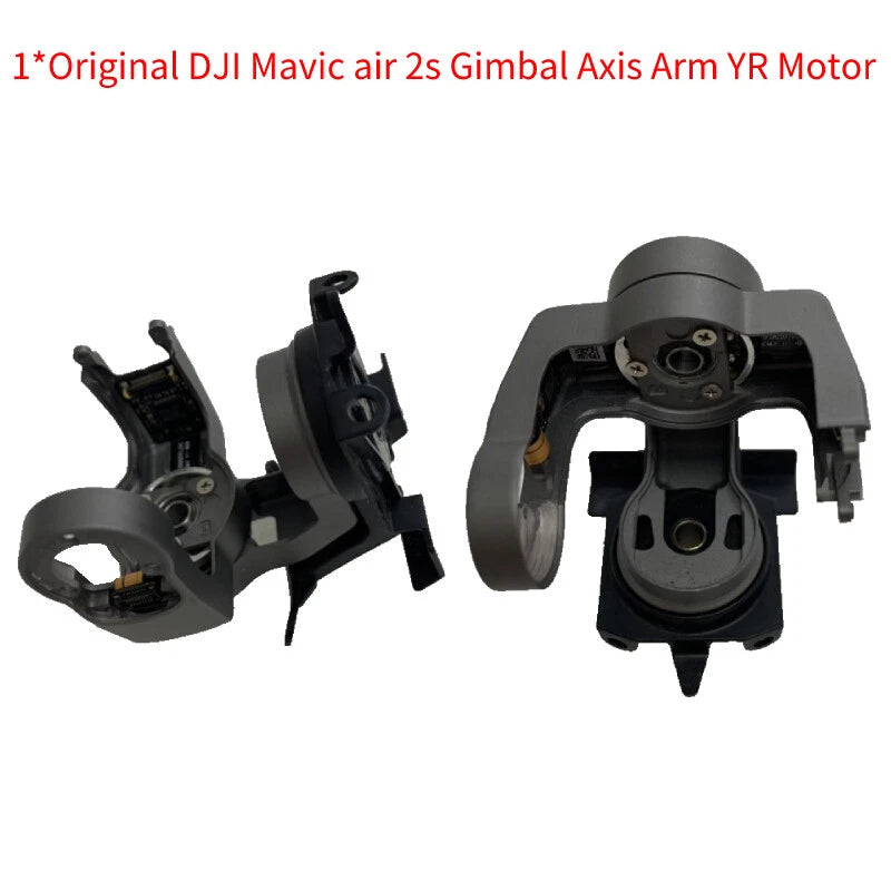 DJI gimbal axis arm motor with upper and lower brackets, dark gray and black