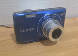 Blue Fujifilm FinePix JX500 compact digital camera with fixed lens