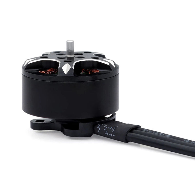 Black brushless motor for tiny whoop drone with silver shaft and cable connector