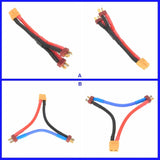 XT60 1 Female to 2 Male T-plug Deans Series Parallel Harness Wire LiPo Battery