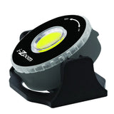 Rotating COB light with yellow LED, black base and ON/OFF dial