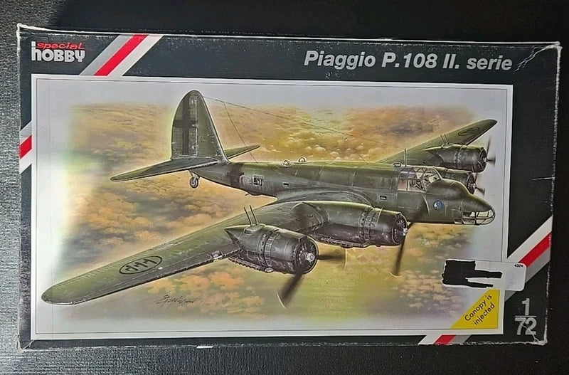 1/72 scale Piaggio P.108 II model kit box with sealed parts artwork