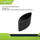 Rubber lens zoom grip ring with textured surface for secure handling