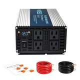 WZRELB 2000W 12VDC to 120VAC Pure Sine Wave Power Inverter 4 outlets RV camp new