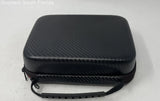 Black hard-shell remote controller case with zipper and carrying strap