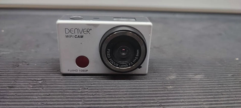 Denver WiFi action camera front view with wide-angle lens and Full HD 1080P label