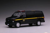 ED 1:64 596 Black Police E350 Super Duty Wagon Van Model Diecast Collect Car