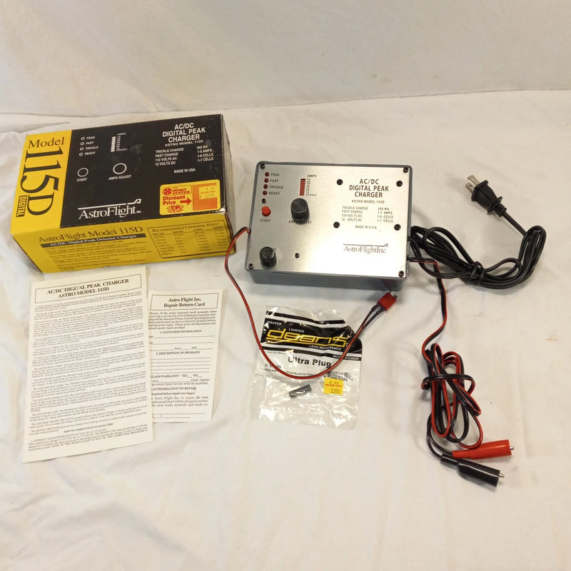 Vintage AstroFlight AC DC Digital Peak Detector Model 115D Auto Battery Charger Battery