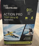 Action Pro sports camera box with accessories, waterproof up to 100 ft