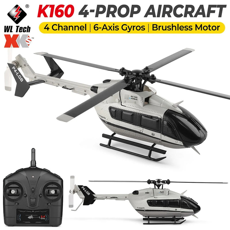 WLToys K160 RC Helicopter EC-145 Model 4CH 6-axis Gyro Brushless Motor Airplane