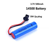 1Pcs 3.7V 500Mah 14500 Lipo Battery for Voor DE35 DE38 Rc Tumbling Stunt Auto