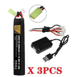 30C 11.1v 2800mAh LiPo Battery Mini Tamiya plug + Charger for RC water Gun Drone