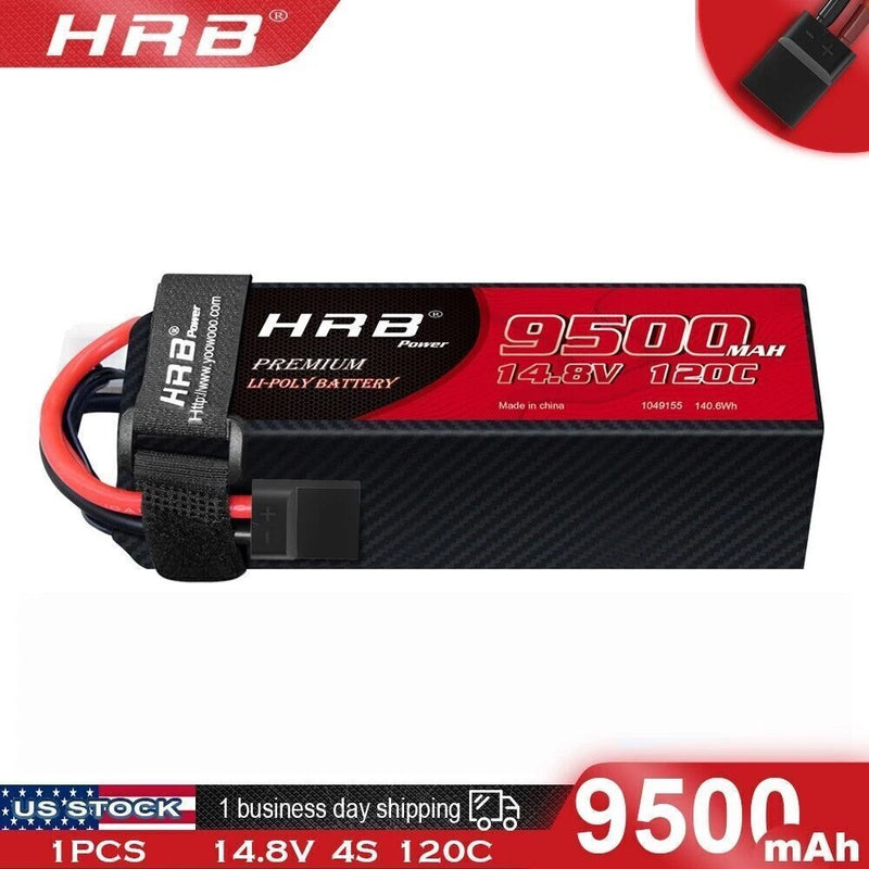 HRB 14.8V 4S 9500mAh LiPo Battery for RC Car, Truck: X-Maxx, XRT, Maxx V2, UDR