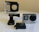 GoPro Hero 4 HERO4 Silver Action Camera + Waterproof Housing - NOT WORKING