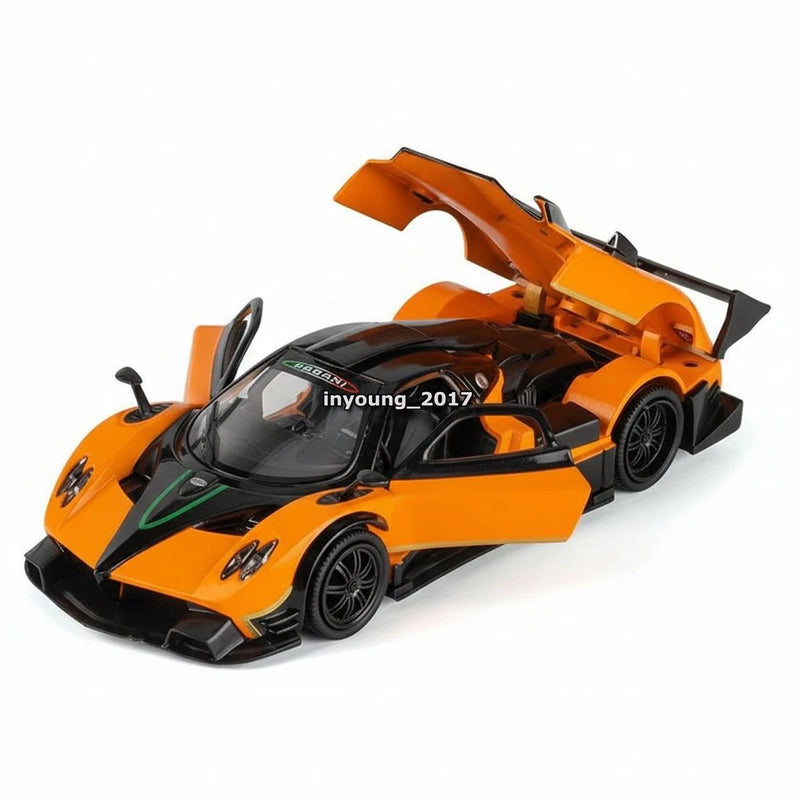 1:32 Pagani Zonda R Model Car Diecast Toy Vehicle Kids Toys for Boys Gift Orange Battery