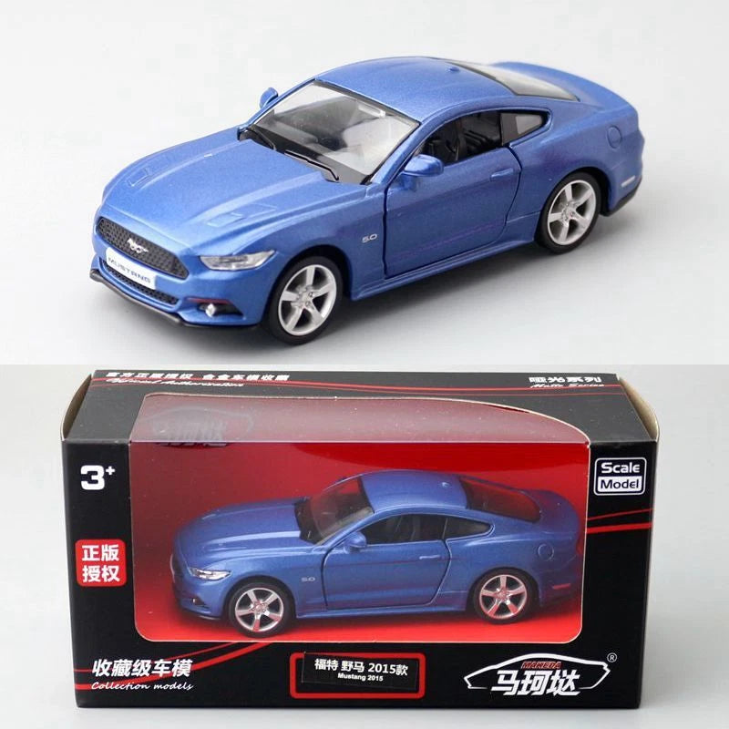 1:36 Diecast Ford Mustang 2015 Metal Car Model Toy Pull Back Door Open Gift