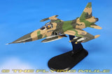 1:72 F-5C Skoshi Tiger model airplane on black display stand, camouflage paint