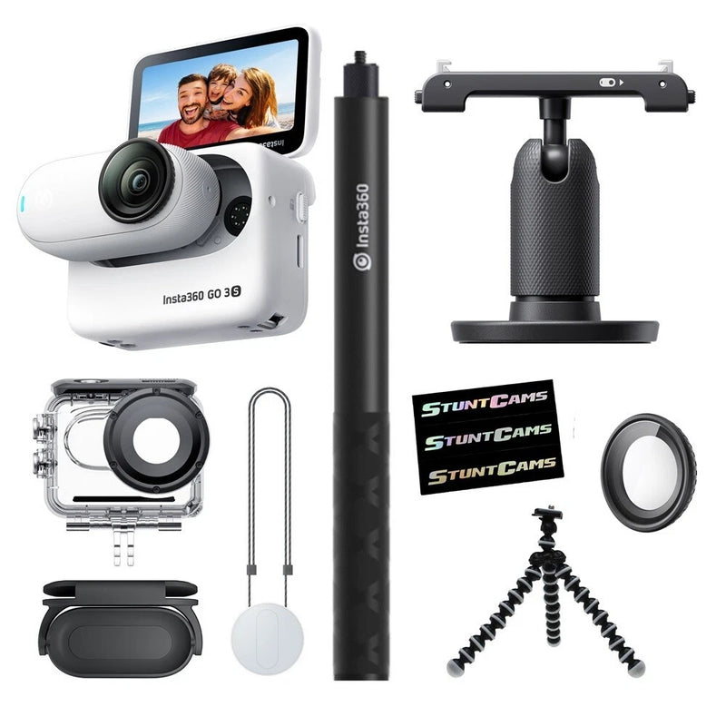 Insta360 4K GO 3S White 64GB Camera WiFi Mini Action Waterproof Helmet Camera