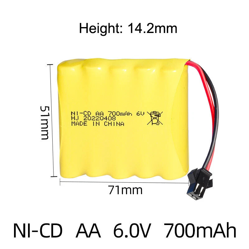 6v 700mah Ni-CD AA rechargeable Battery for RC Electric toys car ship robot Boat