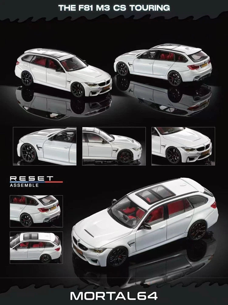 Mortal 1:64 F81 M3 Performance Coupe Model Pearl White Diecast Car Toys Gift New