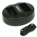 Wasabi Power Dual USB Battery Charger for Panasonic DMW-BLC12