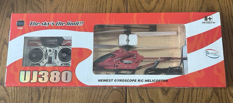 Yiboo UJ380 Gyroscope RC Helicopter 3.5-Ch Remote Control Red Chasing Wind NIB