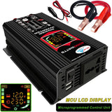 6000W Car Power Inverter LCD Display DC 12V To AC 110/220V Power Converter New