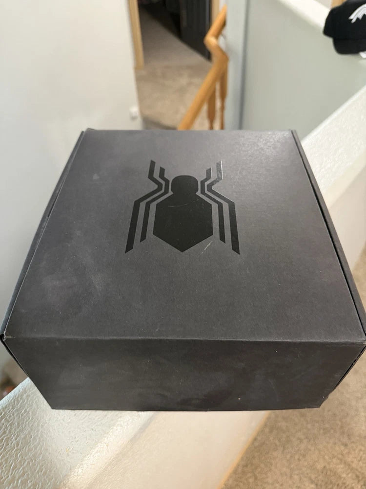 Dark gray Marvel Spider-Man drone kit box with black spider emblem