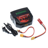 HEXFLY mini LiPo/NIMH charger with LCD screen and connected battery leads