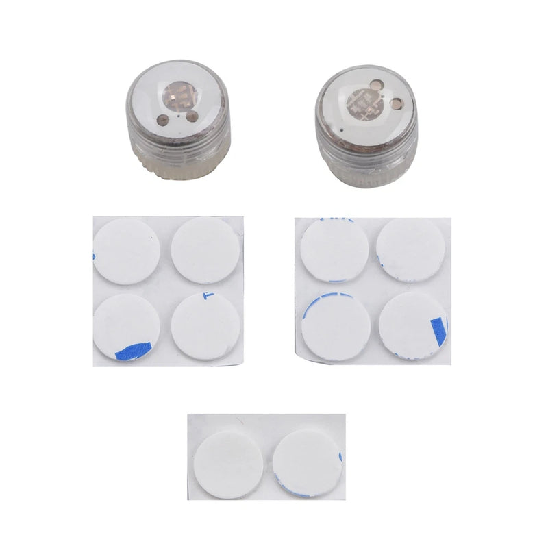 Set of round white LED signal lights with clear lens and small connectors