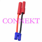 HXT 4mm Bullet Female to EC2 Male 18AWG 5CM Wire for RC Battery Adapter Converter