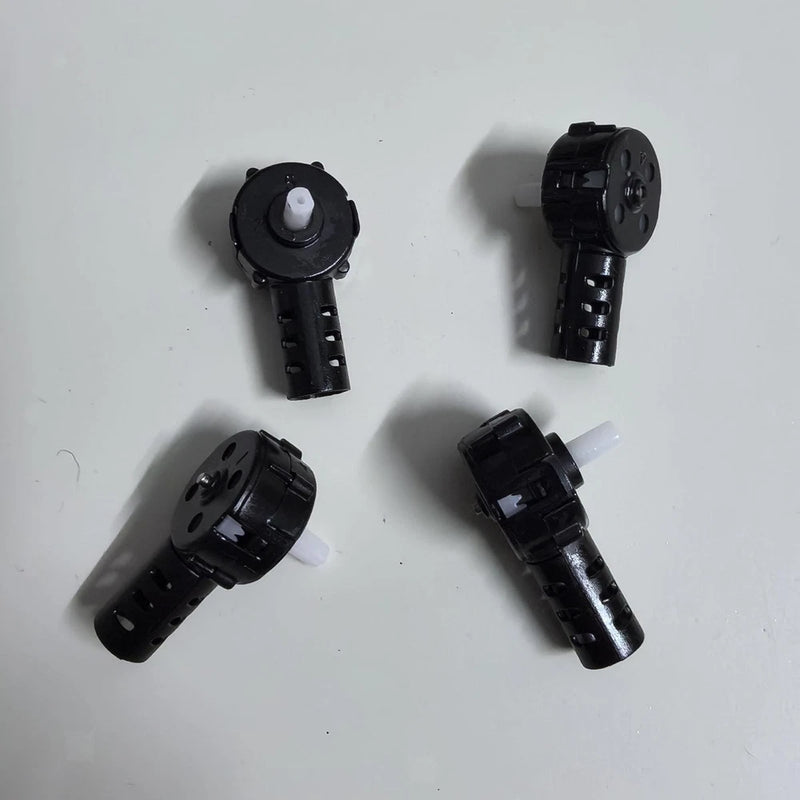 Set of four black drone motor spare mounts with cylindrical shafts