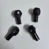 Set of four black drone motor spare mounts with cylindrical shafts