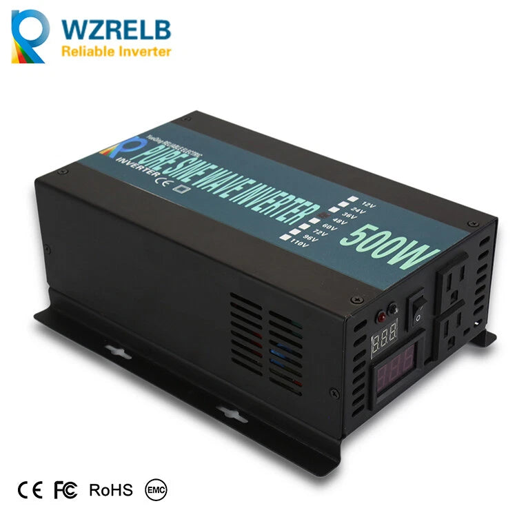 Pure Sine Wave 500W Solar Power Inverter 1000W Peak 48V to 110V 120V Off Grid