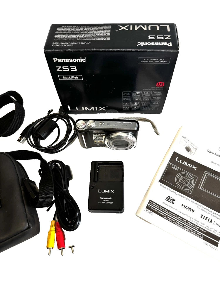 Panasonic LUMIX DMC-ZS3 10.1MP Upgraded Digital Camera - Black. Tested working.
